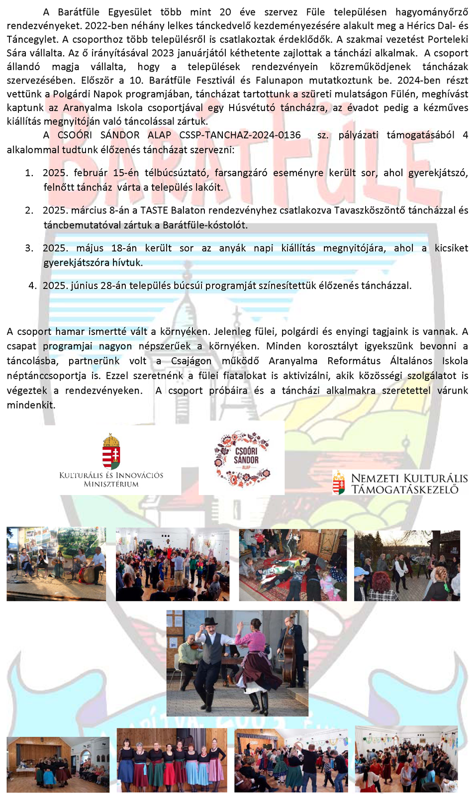 Csori Sndor alap, Bartfle egyeslet
